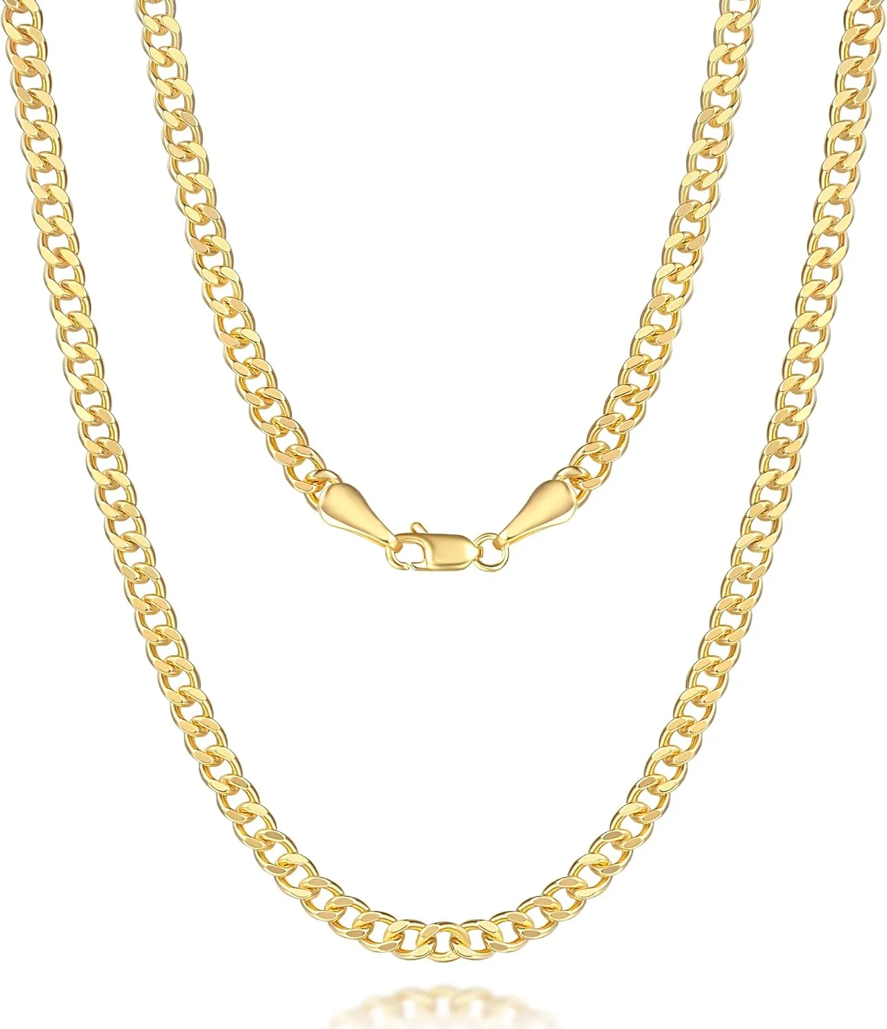 14K Gold Chain for Men Chunky Necklaces for Women Cuban Link Chain for Womens Necklaces Trendy Classic Design and Modern Simplicity Chunky Gold Necklace for Women Non Tarnish 16-24IN