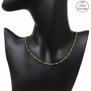 18K Gold Filled Spaced Ball Chain Short Necklace
