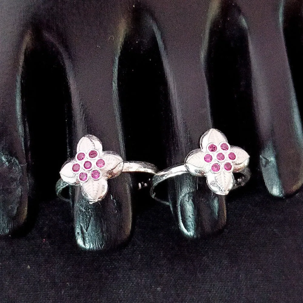 925 Silver Adjustable Toe Rings Pair (Design 142)
