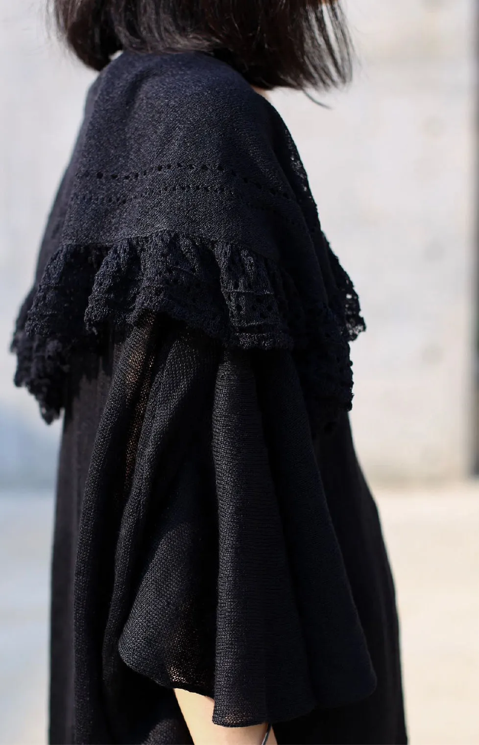Black Knitted Cape