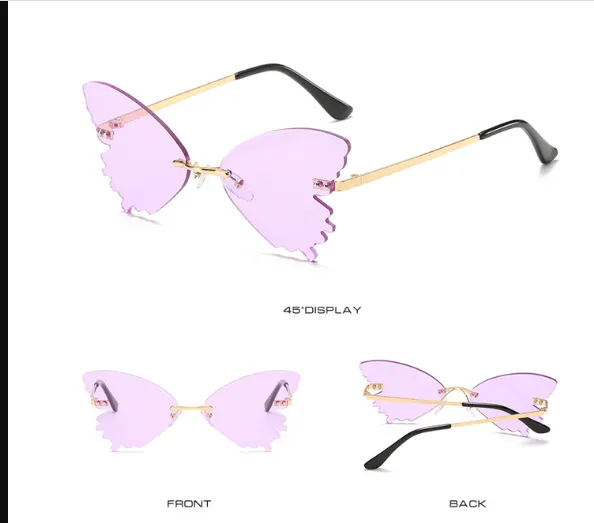 Butterfly Rimless Sunglasses