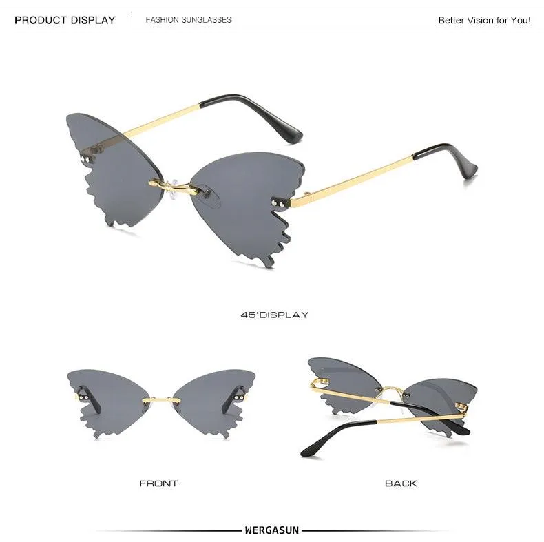 Butterfly Rimless Sunglasses