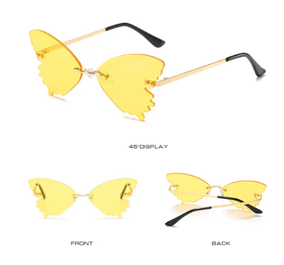 Butterfly Rimless Sunglasses