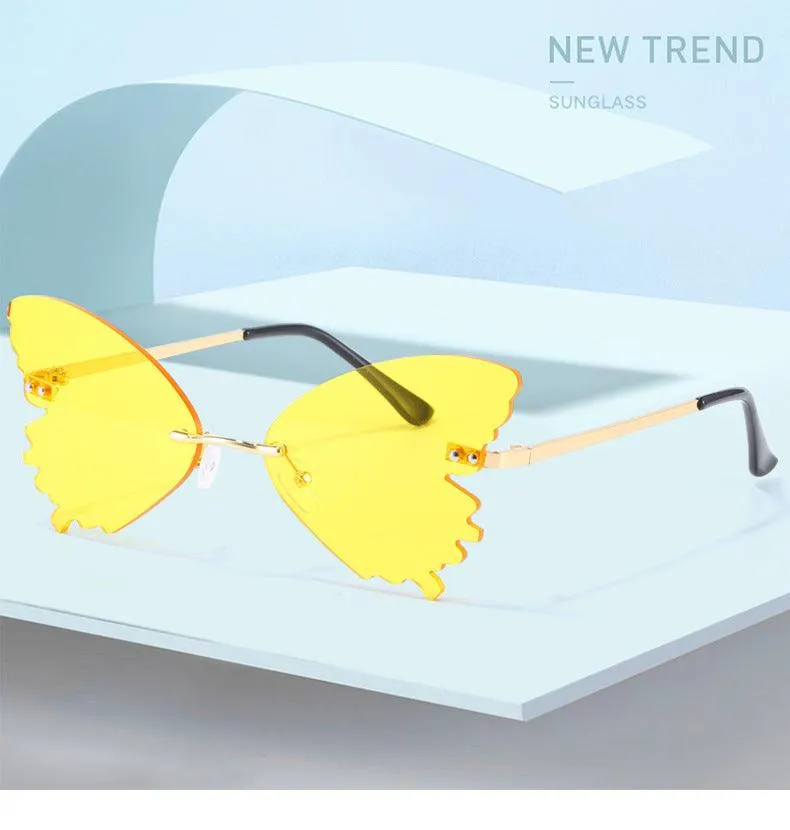 Butterfly Rimless Sunglasses