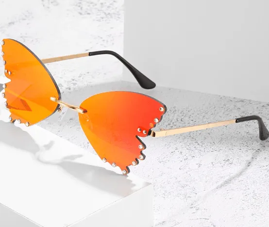 Butterfly Rimless Sunglasses