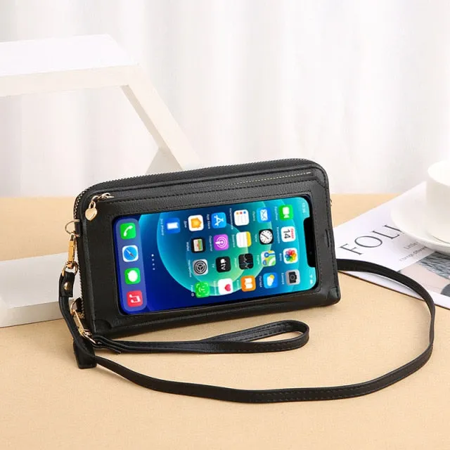 Crossbody Touchscreen Phone Mini Leather Crossbody Handbags