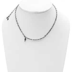 Fossil Bamboo Sterling Silver Repousse Necklace