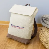 Freedom Patriotic Word Art Canvas Backpack