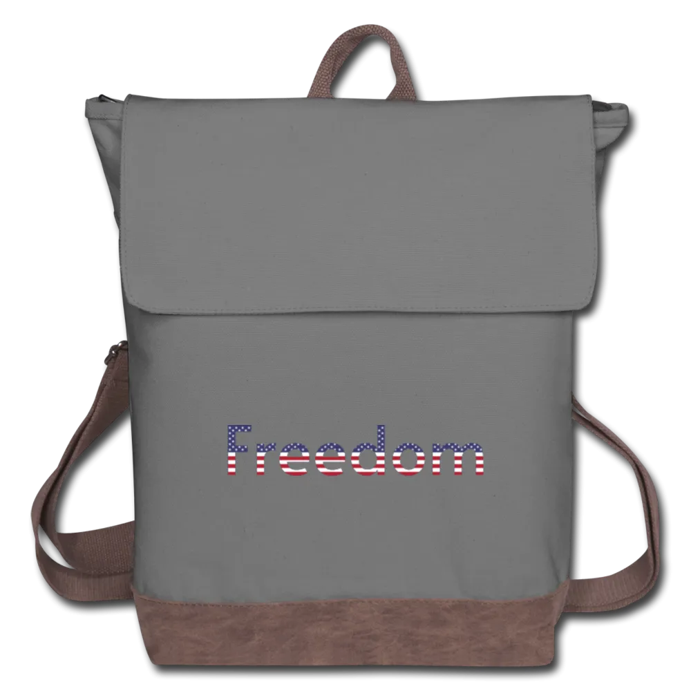 Freedom Patriotic Word Art Canvas Backpack