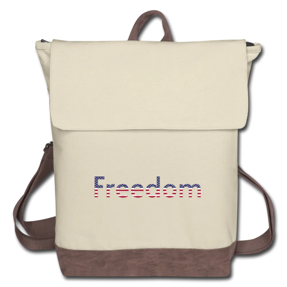 Freedom Patriotic Word Art Canvas Backpack
