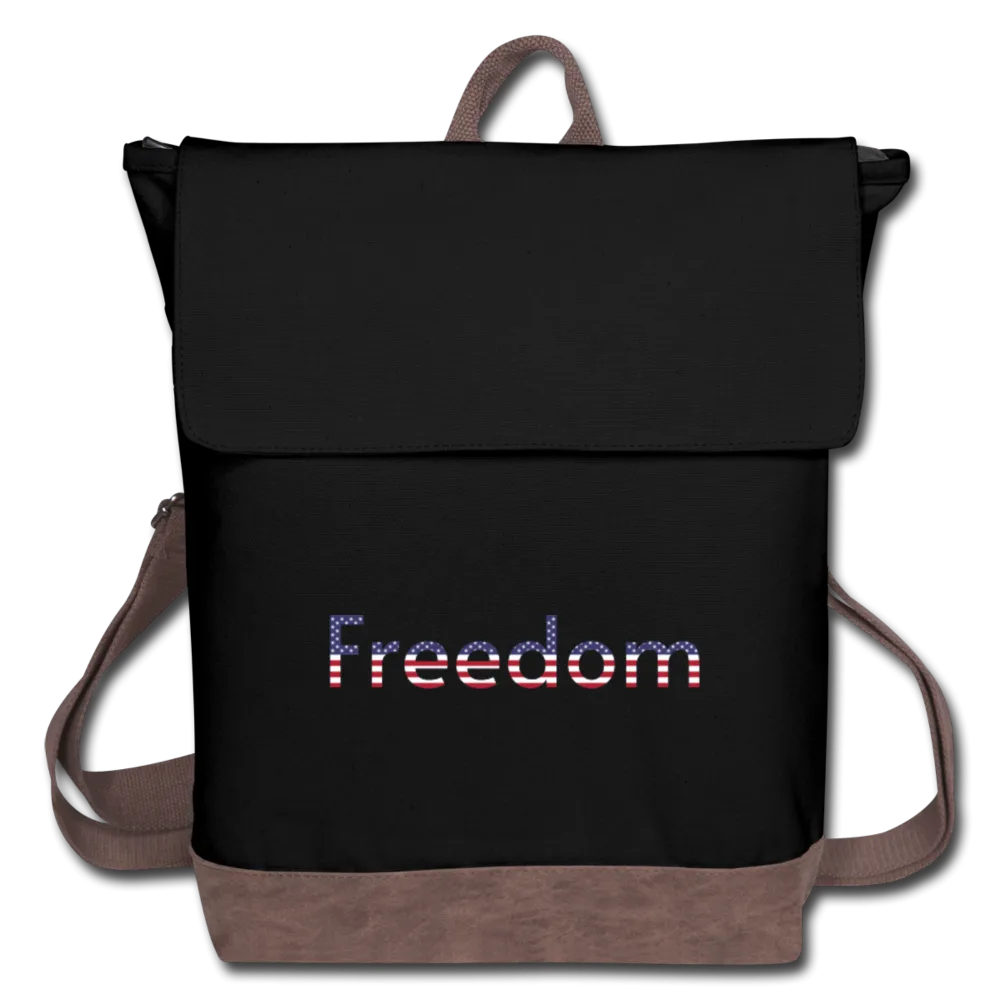 Freedom Patriotic Word Art Canvas Backpack