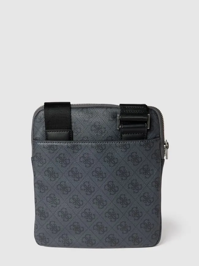 Guess all-over logo crossbody bag, black