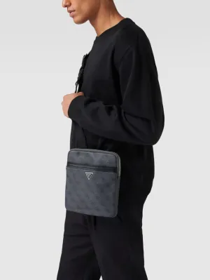 Guess all-over logo crossbody bag, black