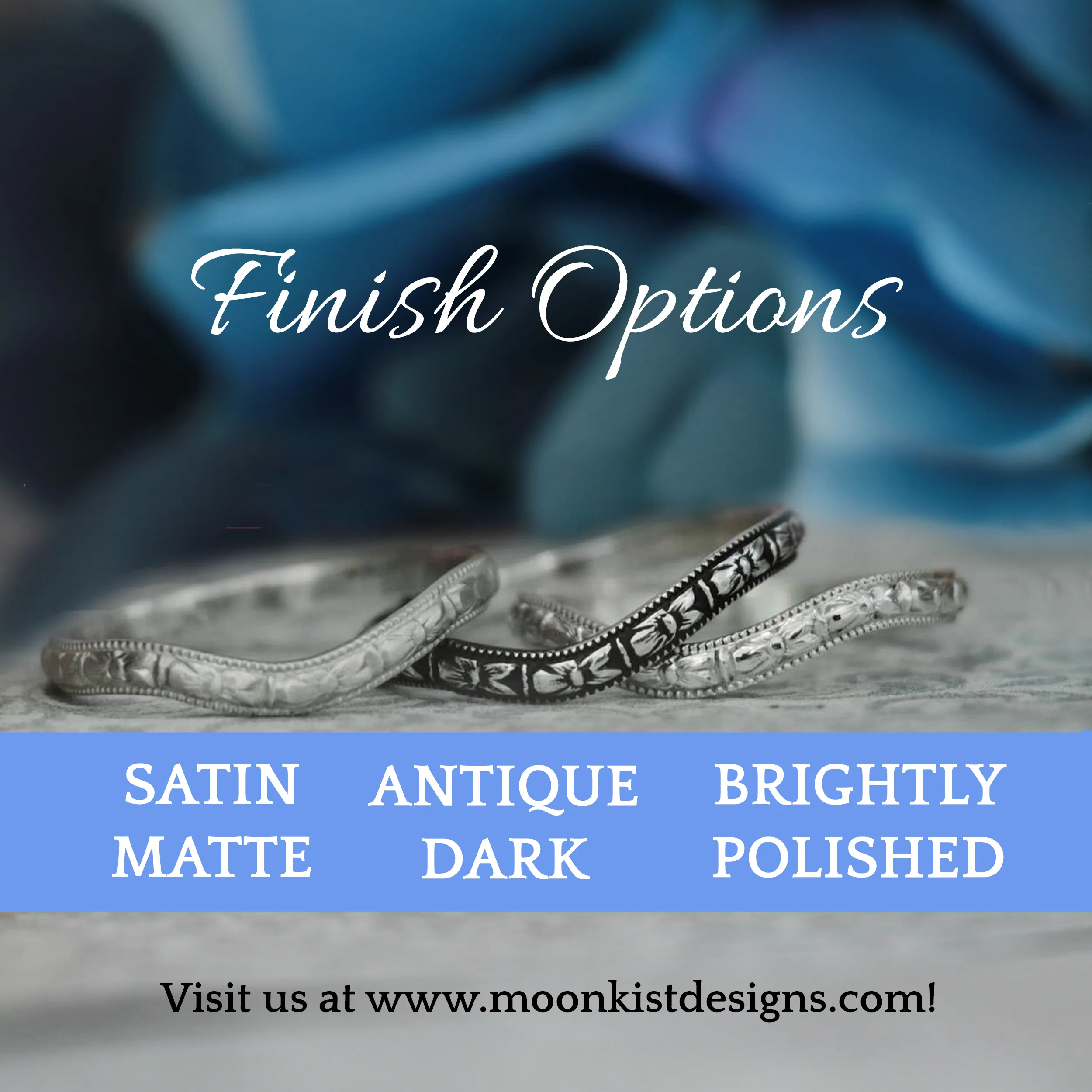 Hammered Silver Wedding Ring Set | Moonkist Designs