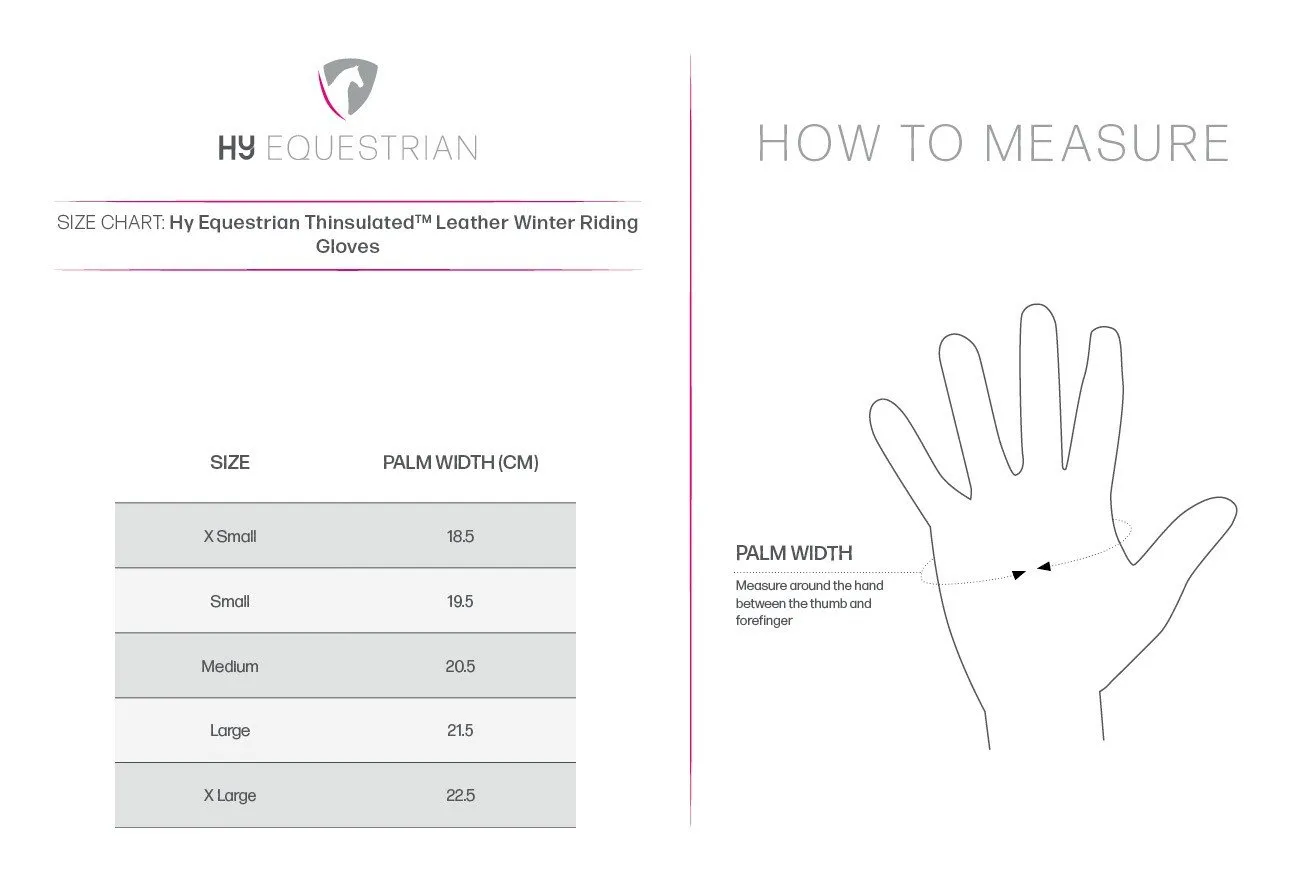 Hy5 Thinsulate™ Leather Winter Riding Gloves CLEARANCE