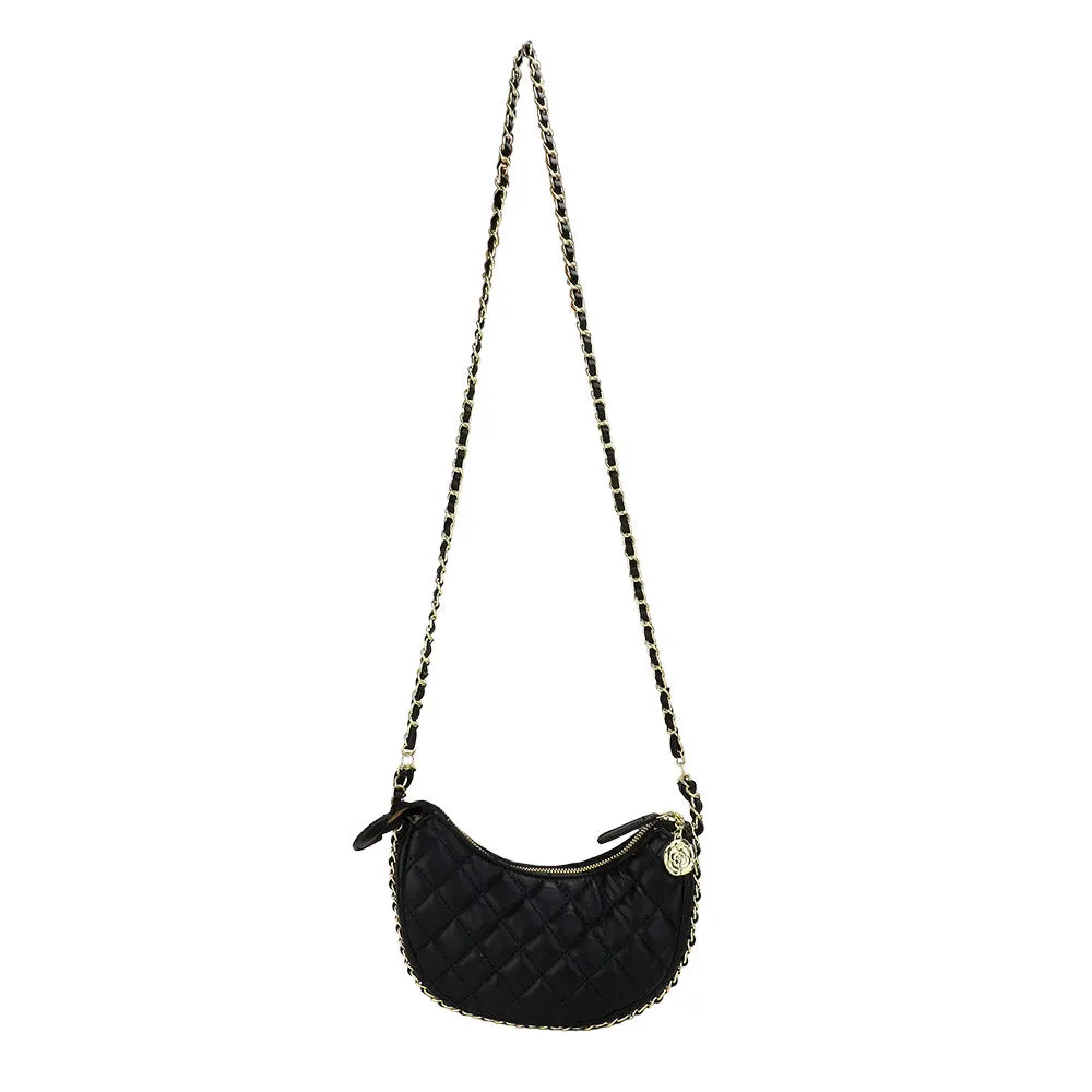 iLLASPARKZ Faux Leather Quilted Chain Strap Crossbody Bag