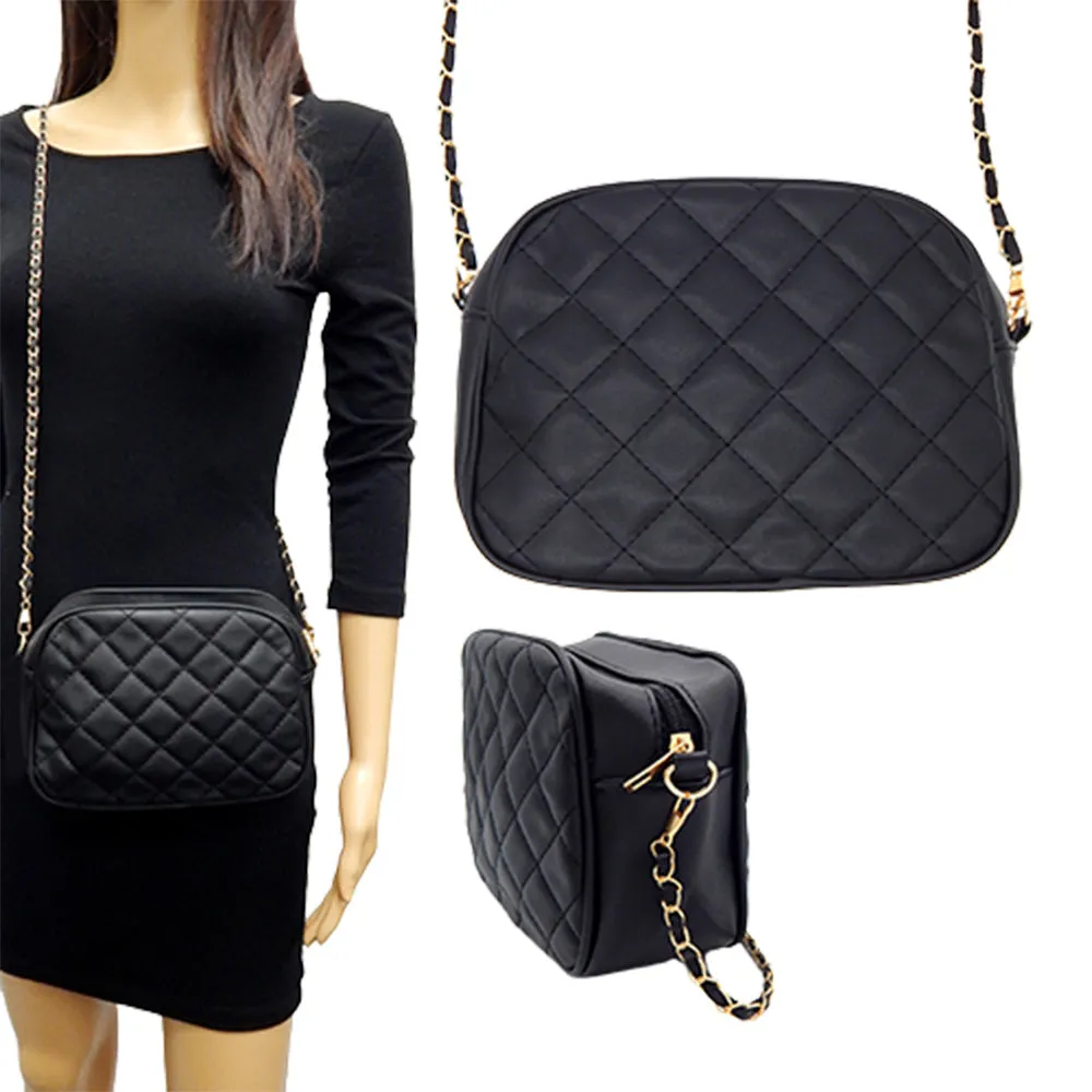 iLLASPARKZ Faux Leather Quilted Crossbody Bag