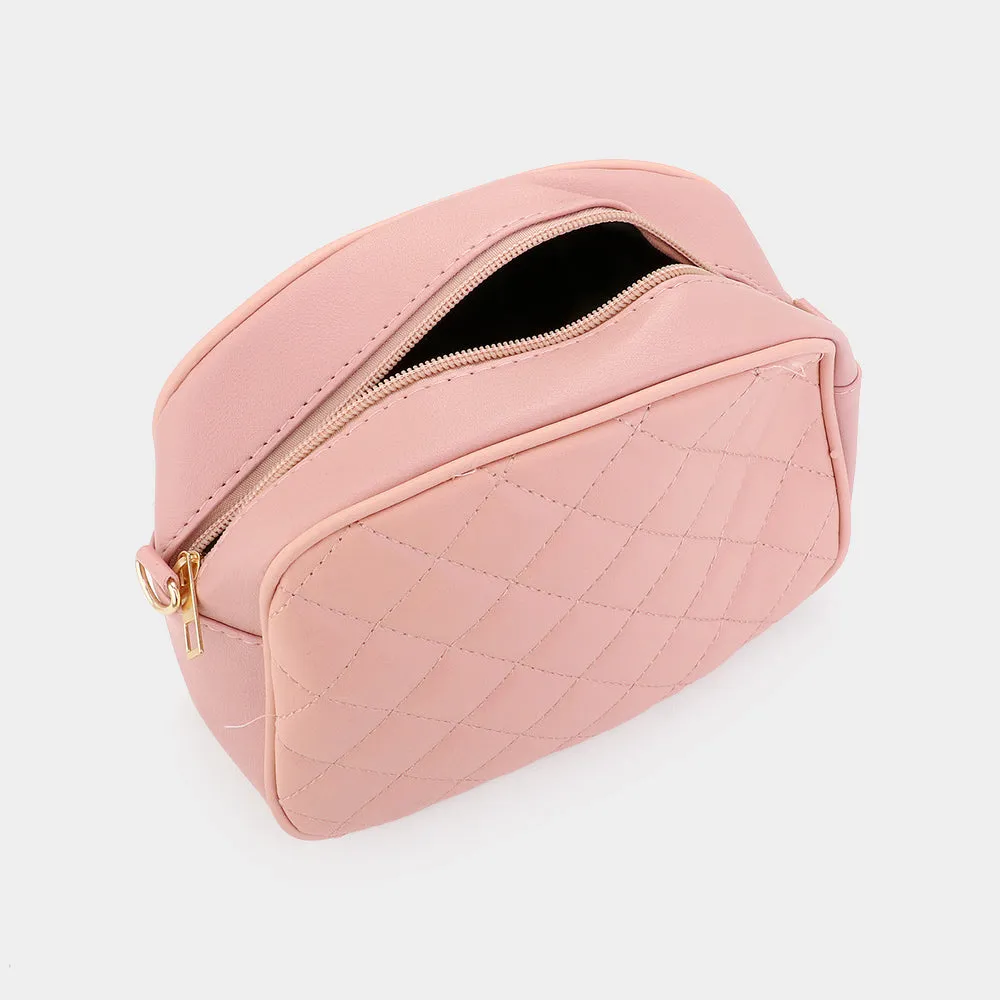 iLLASPARKZ Faux Leather Quilted Crossbody Bag