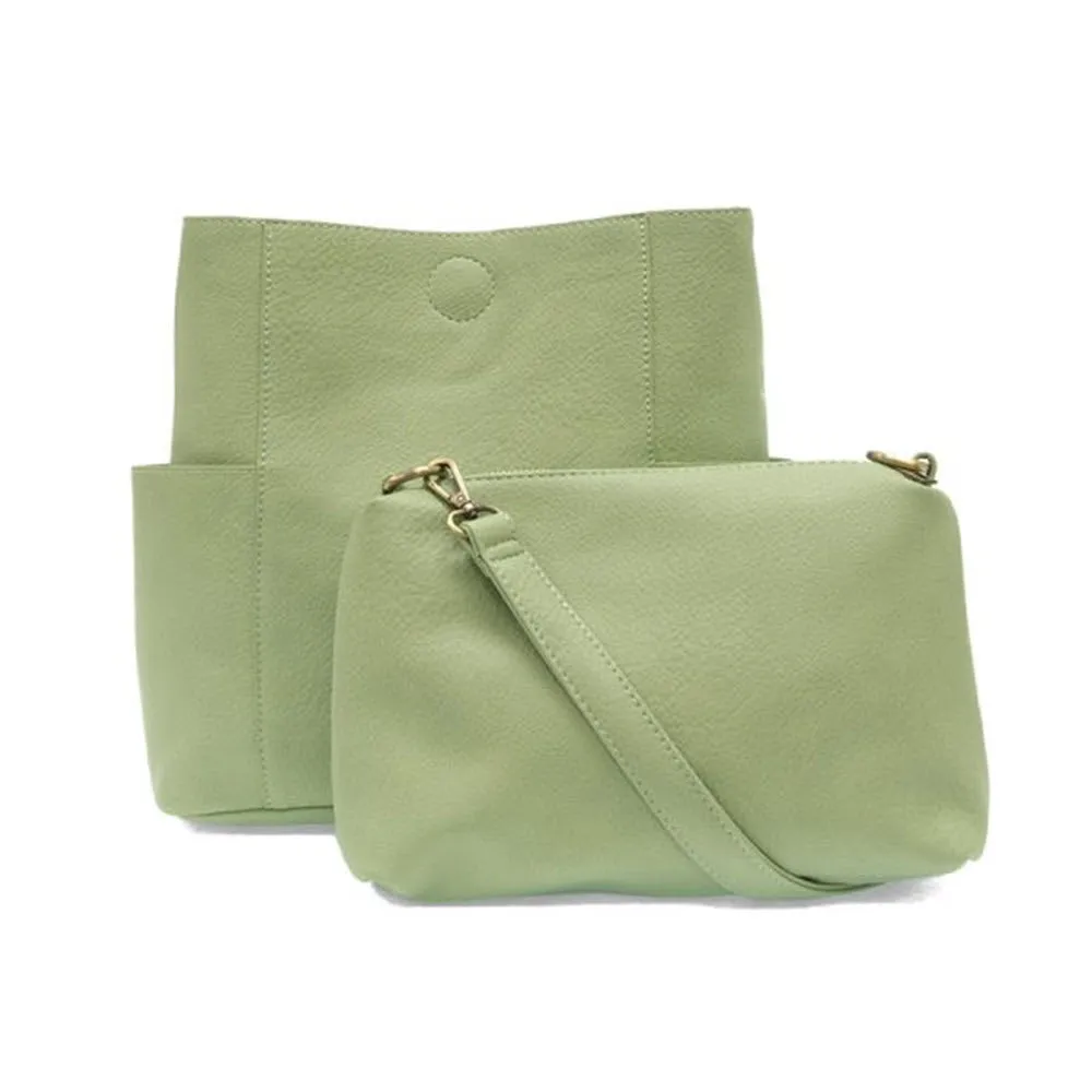 JOY SUSAN KAYLEIGH SIDE POCKET BUCKET BAG MINT