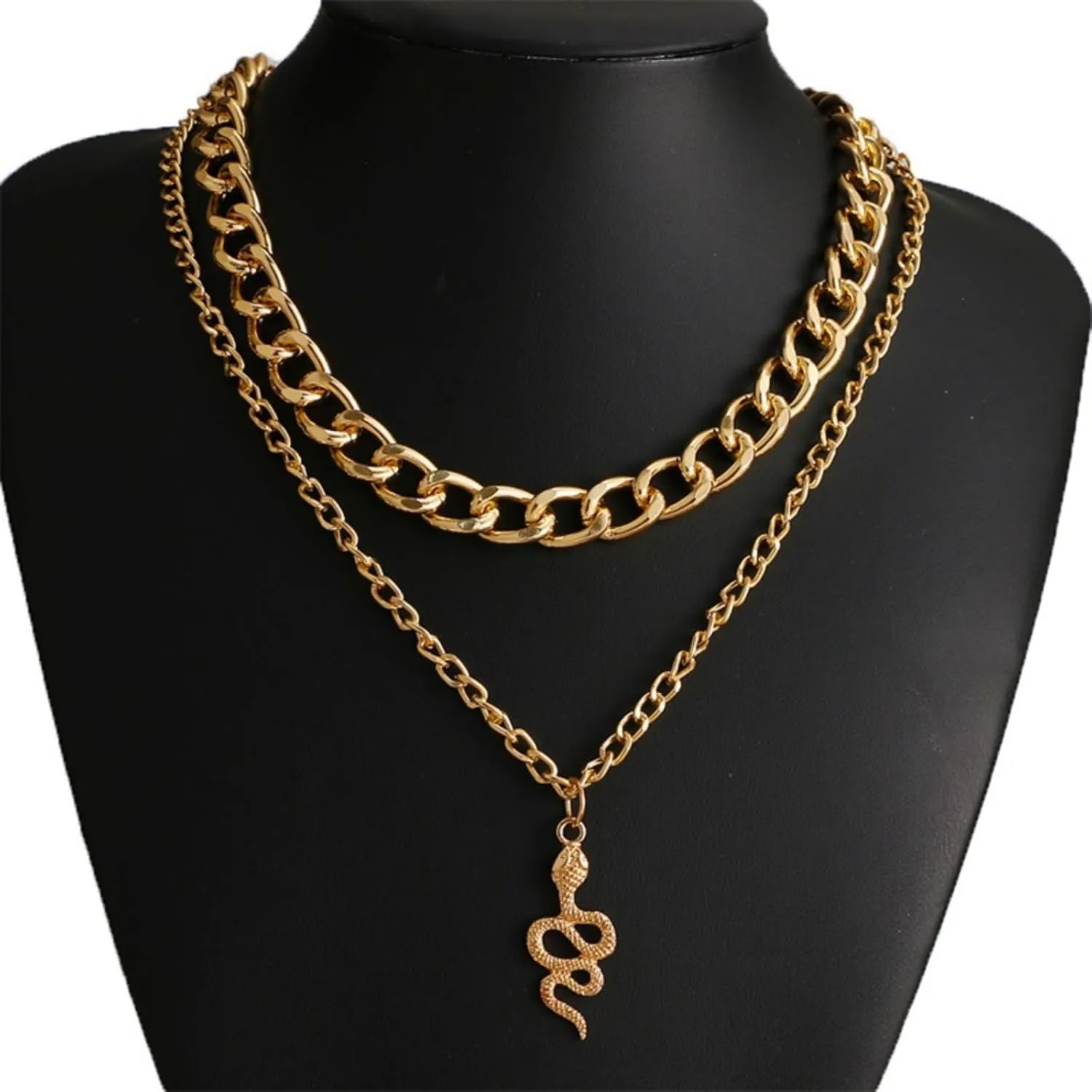 Layered Gold Plated Necklaces For Women Trendy Dainty Non Tarnish Chunky 14k Gold Layering Prom Necklace Set Gold Chain Choker Charm Necklace Stack For Woman