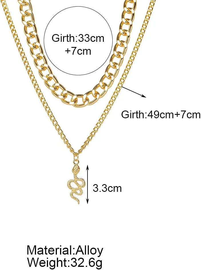 Layered Gold Plated Necklaces For Women Trendy Dainty Non Tarnish Chunky 14k Gold Layering Prom Necklace Set Gold Chain Choker Charm Necklace Stack For Woman