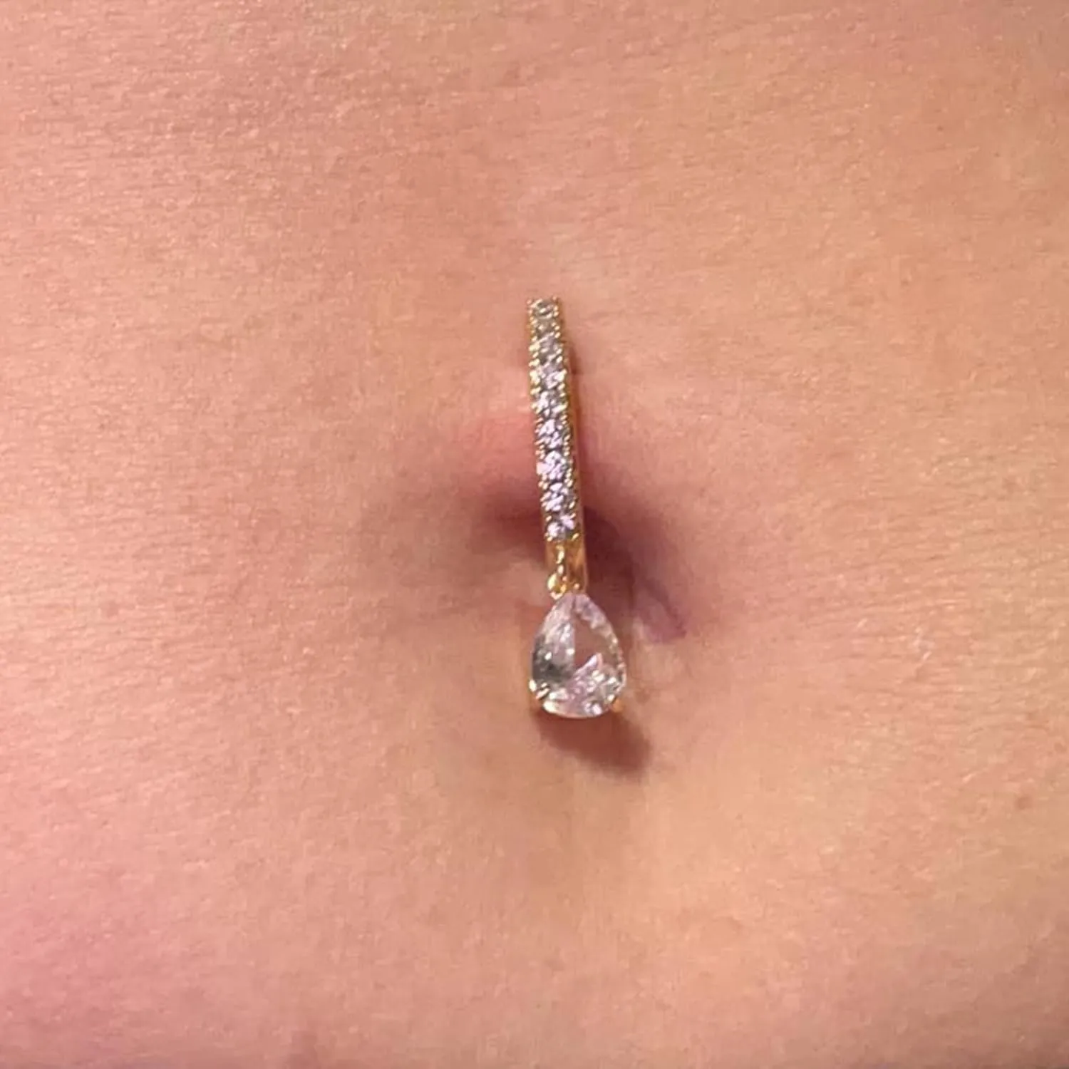 Longita Belly Ring - Surgical Steel & Gold Clicker, Hypoallergenic Navel Ring for Women