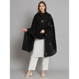 Modarta By Kamakshi Black with Swarovski Caterpillars Ideal Woolen Shawl