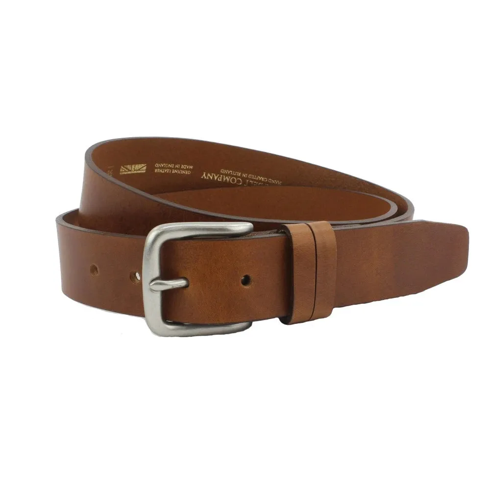 "Thistleton" Full Grain Handmade Tan Leather Men's Belt