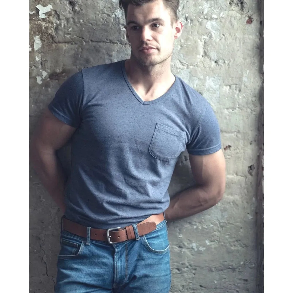 "Thistleton" Full Grain Handmade Tan Leather Men's Belt