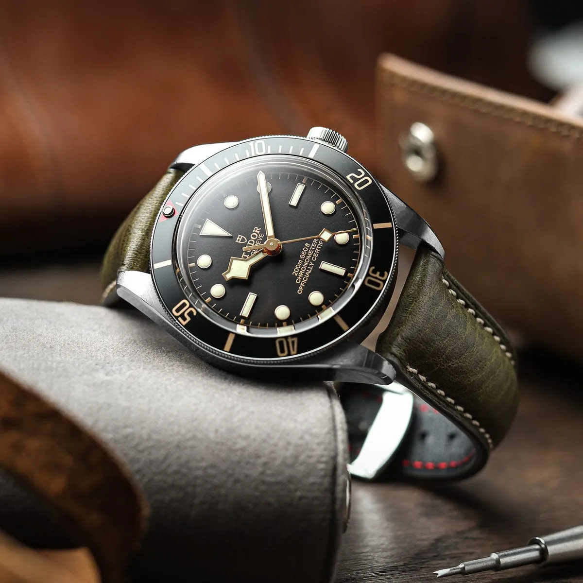 Stanton Badalassi Carlo Minerva Box Leather Padded Watch Strap - Coral