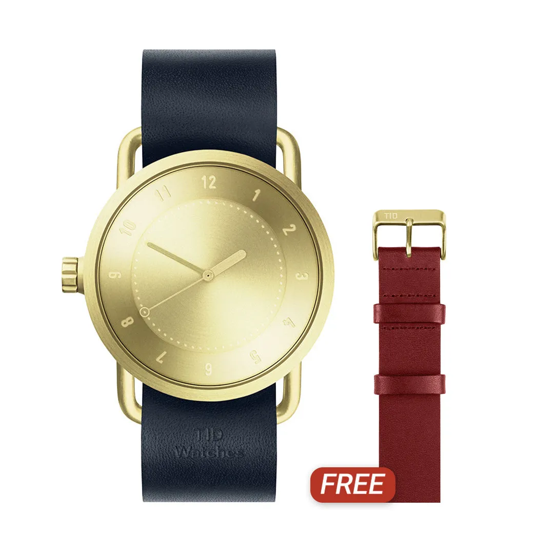 TID No.1 Gold Dial / Navy Leather Strap / Gold Buckle