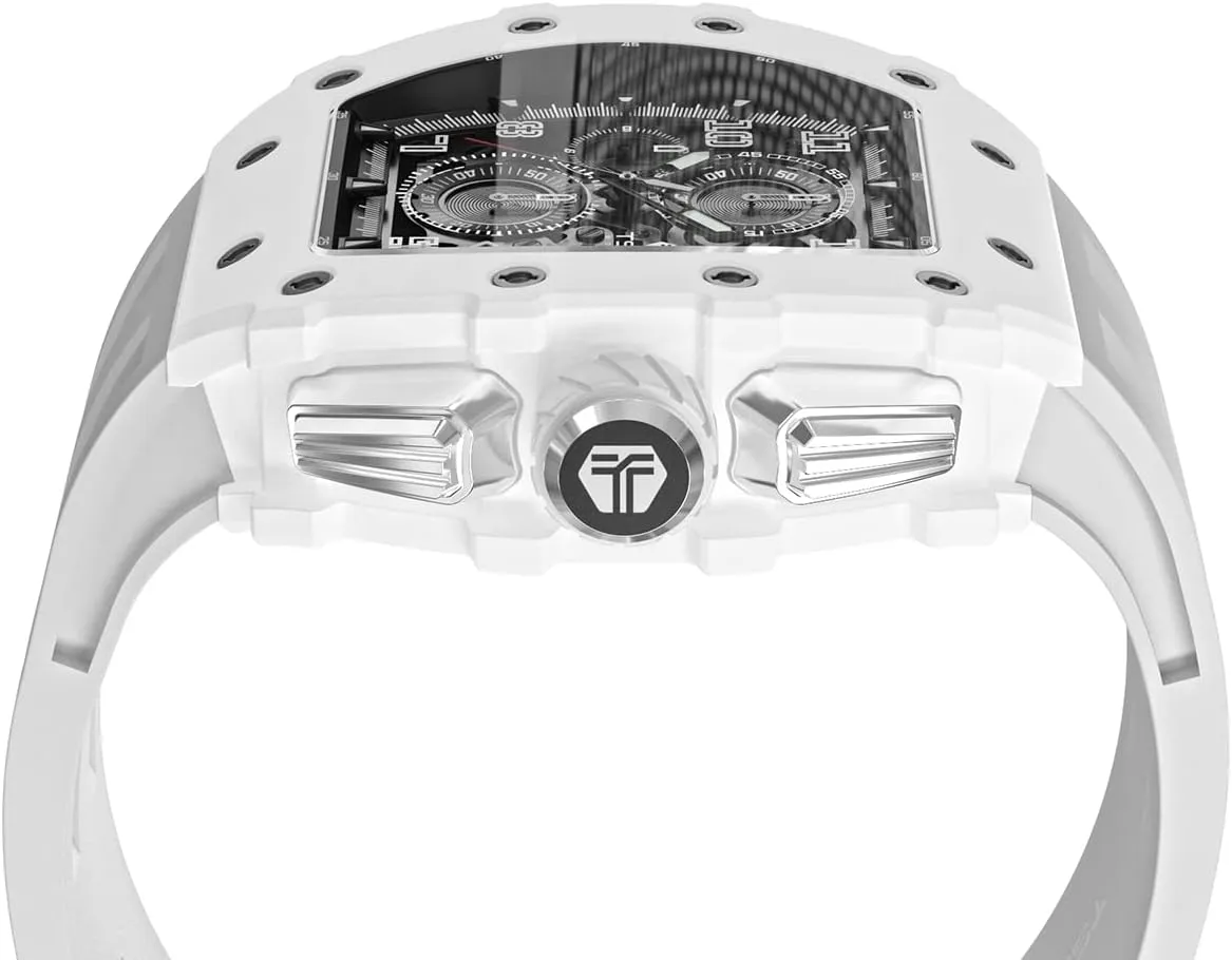 Watches Men Luxury Square Mens Watch Chronograph 50M Waterproof Sapphire Glass Japan Quartz Movement TMI VK67 Silicone Strap Classic Tonneau Design Luminous Calendar Wrist Watches