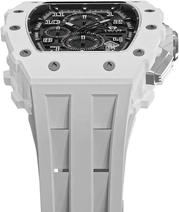 Watches Men Luxury Square Mens Watch Chronograph 50M Waterproof Sapphire Glass Japan Quartz Movement TMI VK67 Silicone Strap Classic Tonneau Design Luminous Calendar Wrist Watches