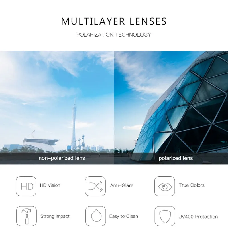 West Louis Rectangle Metal Polarized Luxury Men Sunglasses