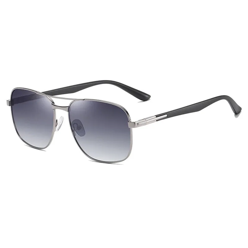 West Louis Rectangle Metal Polarized Luxury Men Sunglasses
