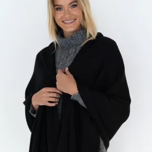Wide Wrap Scarf - Black